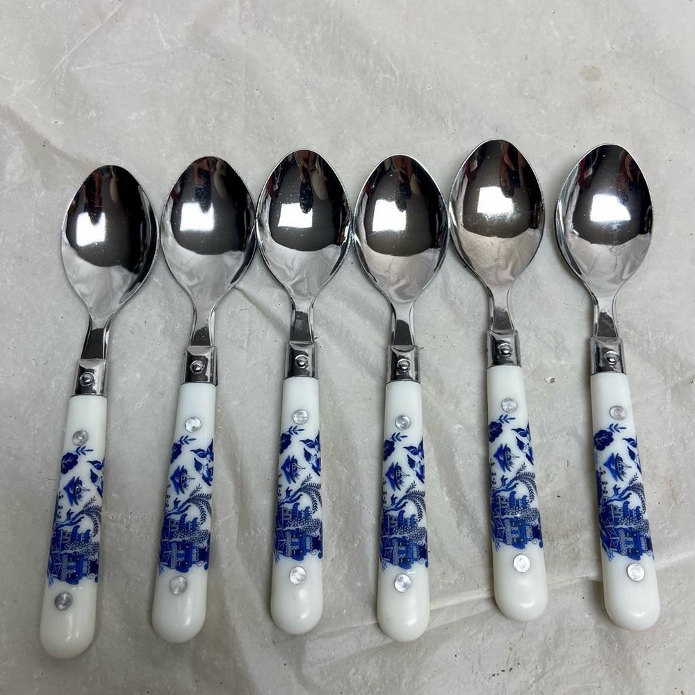 Vintage, 6-pc Blue Willow Teaspoons